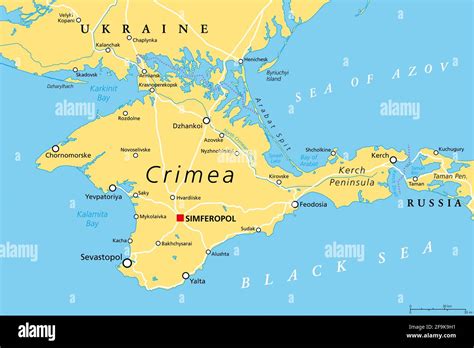 Mappa Politica Della Crimea Penisola Dell Europa Orientale Sulla