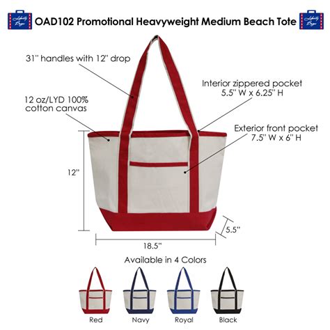 Oad Promotional Oz Cotton Canvas Beach Tote Liberty Bags