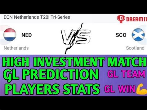 NED VS SCO DREAM11 PREDICTION TODAY ECN NETHERLANDS T20I TRI SERIES