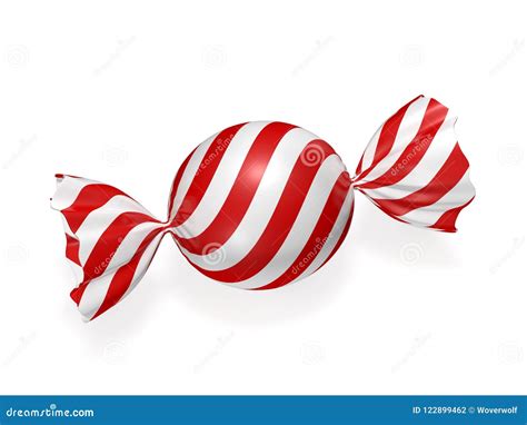 Candy In Striped Wrapper 3d Rendering Stock Illustration Illustration