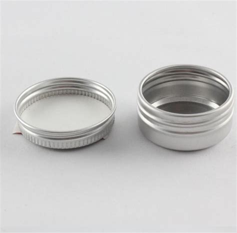 Ml Silver Aluminum Tins Lip Balm Container G Aluminium Cream Jars