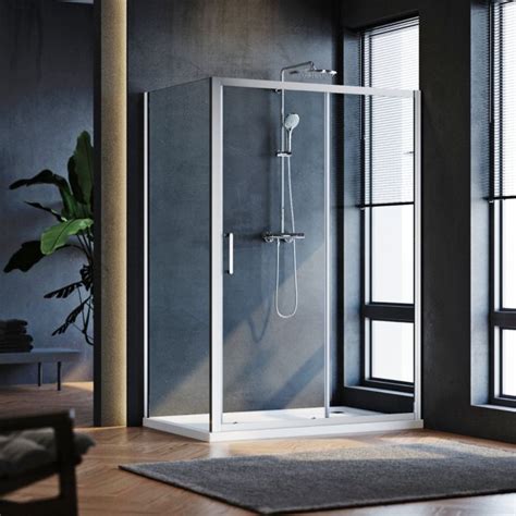 Elegant 1000x800mm Sliding Shower Enclosure 8mm Easy Clean Nano Glass