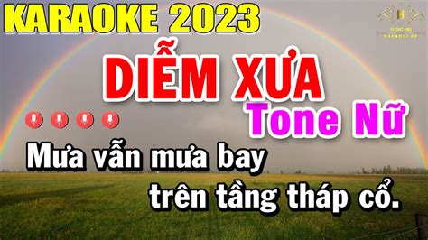 Diễm Xưa Karaoke Tone Nữ Nhạc Sống | Beat Mới Dễ Hát Âm Thanh Chuẩn | Trọng Hiếu Chords - Chordify