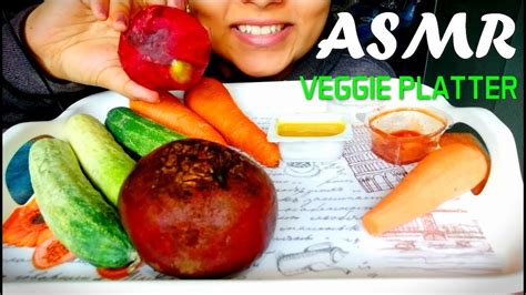 Asmr Veggie Platter Extreme Crunchy Eating Sounds No Talking