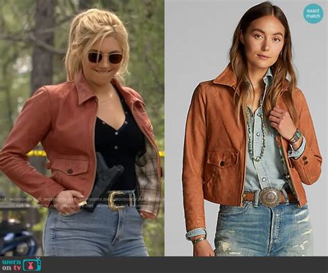 Wornontv Jennys Orange Leather Jacket On Big Sky Katheryn Winnick