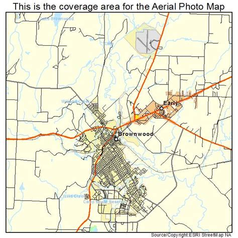 Aerial Photography Map of Brownwood, TX Texas