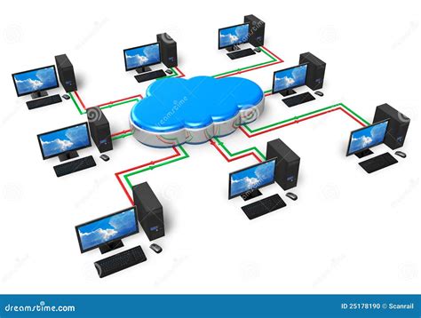 Computa O Da Nuvem E Conceito Da Coliga O Do Computador Ilustra O