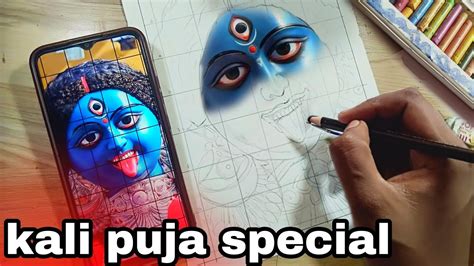 Maa Kali Drawing With Oil Pastel Kali Puja Drawing Diwali Drawing