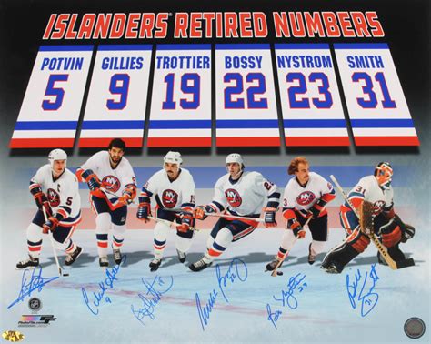 Islanders Retired Numbers 16x20 Photo Signed By 6 With Felix Potvin