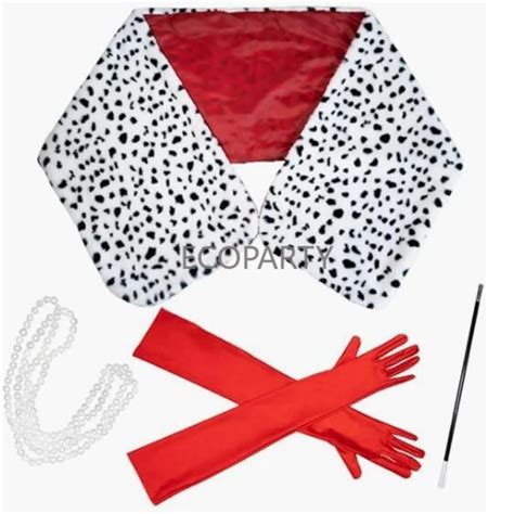 Accesorios De Disfraz De Cruella Deville Para Mujer Bufanda Con