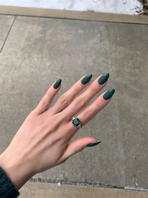 Emerald Matte And Glossy Tips Green Acrylic Nails Emerald Nails Matte