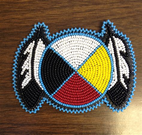 Beaded Medicine Wheel Barrette Native American Beadwork Patterns Native American Beadwork