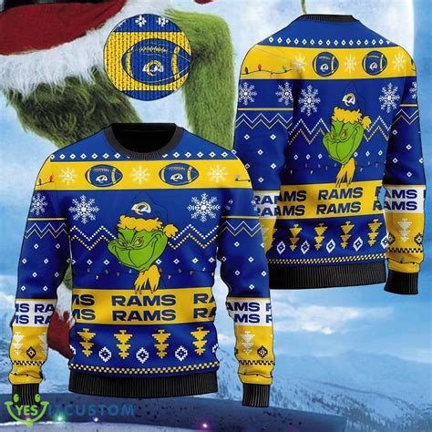 NFL Los Angeles Rams Grinch Cool Candle Knitted Christmas Sweater Gift