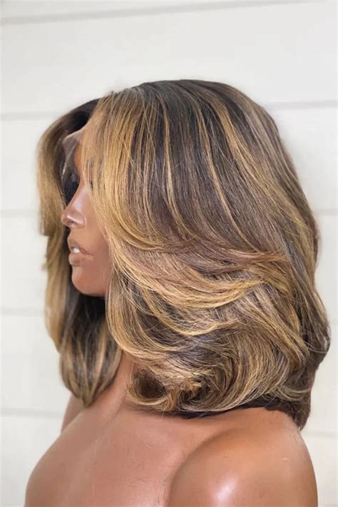 Honey Blonde Bob X Hd Glueless Shoulder Length Wavy Wig Hair Long Hair Wigs Hair Waves