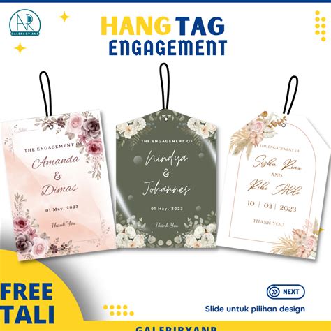 Jual Anr Hangtag Engagement Custom Hang Tag Souvenir Lamaran Kartu