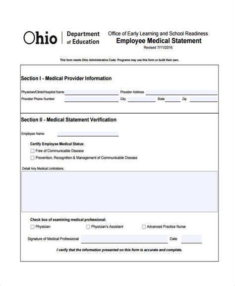 Free Employee Statement Forms In Pdf Ms Word