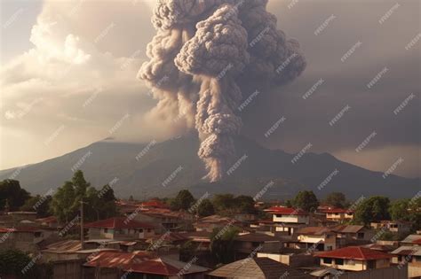 Premium AI Image | Timelapse of volcano eruption with ash cloud