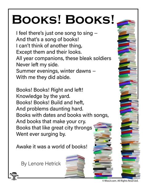 Books Books Library Poem For Kids