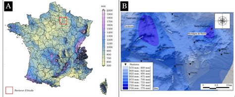 Répartition des précipitations A Précipitations moyennes annuelles