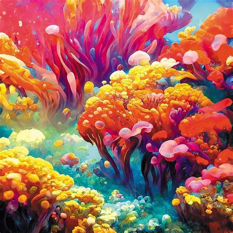 Coral reef watercolor painting ocean coral reef underwater coral reefs ...