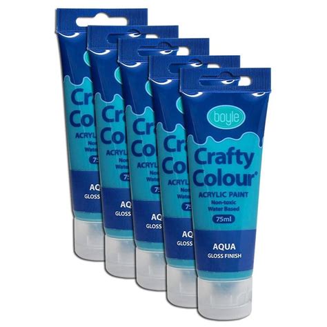 X Crafty Colour Art Craft Ml Non Toxic Acrylic Paint Tube Aqua Gloss