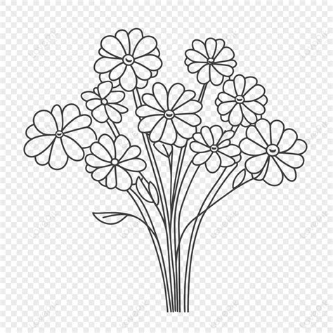 Gambar Karangan Bunga Segar Halaman Mewarnai Gambar Sketsa Garis Besar ...