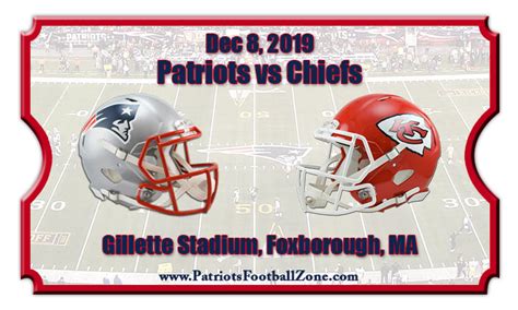 New England Patriots vs Kansas City Chiefs Football Tickets | 12/08/19