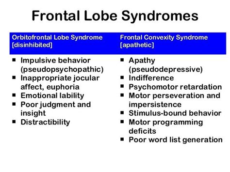 Frontal Lobe Syndrome - astonishingceiyrs