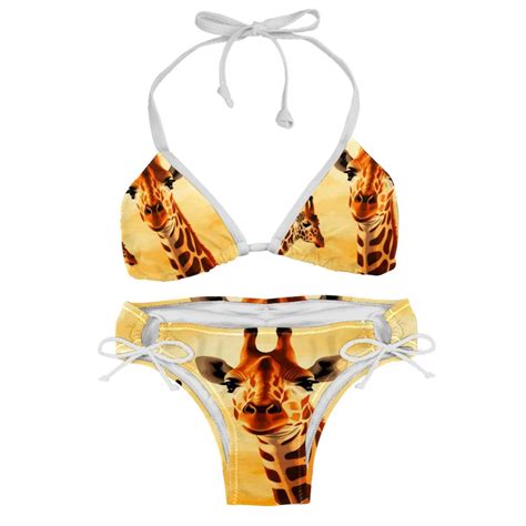 Giraffe Stylish Bikini Set With Detachable Sponge And Adjustable Strap