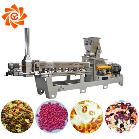 Automatic Breakfast Cereal Extruder Corn Flakes Snack Food Making