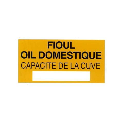 Etiquette Fioul Oil Domestique Capacit