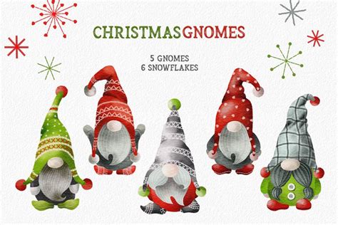 Watercolor Christmas Gnomes clipart (2285679)