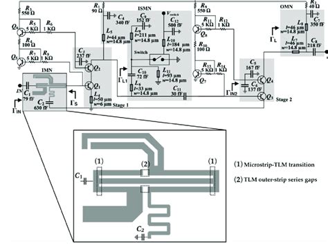 Schematic Of The Switchable Bicmos Low Noise Amplifier Lna At