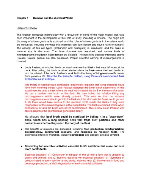 Microbiology Exam 1 Review Chapter 1 Humans And The Microbial World