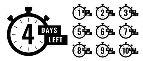 Number Days Left Countdown Vector Set Countdown Day Left Png And