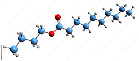 3d Image Of Butyl Decanoate Skeletal Formula Molecular Chemical