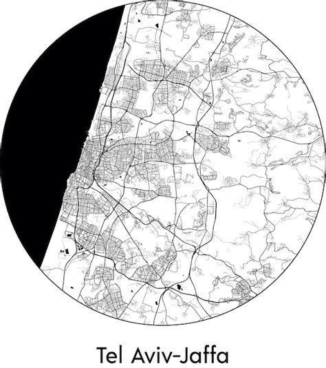 Mapa De La Ciudad Asia Israel Tel Aviv Jaffa Ilustraci N Vectorial