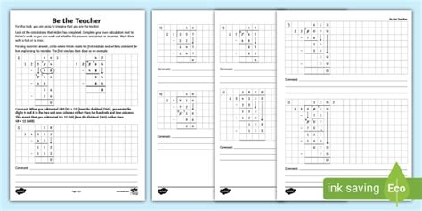 👉 Year 6 Finding Mistakes In Long Division Calculations