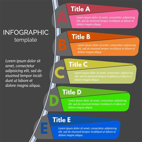 Five steps infographic design elements. Step by step infographic design template. Vector ...