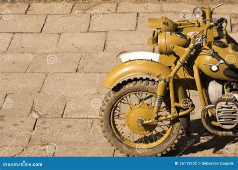 Old Military Motorcycle Stock Photo Image Of Collector 26113902