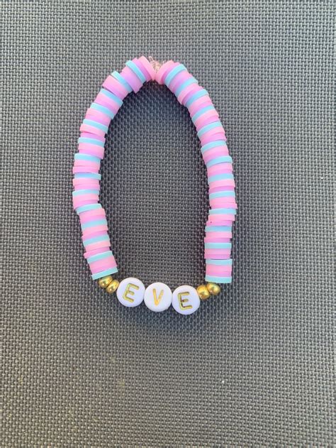 Preppy Vsco Candyfloss Personalised Clay Beaded Bracelet Etsy