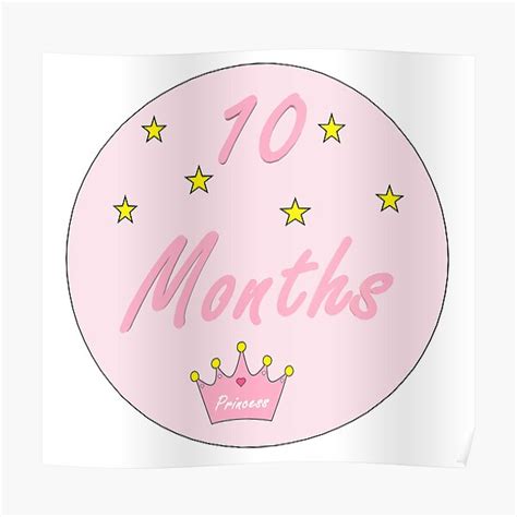 10 Months Baby Months Sticker Poster For Sale By Superchele Redbubble