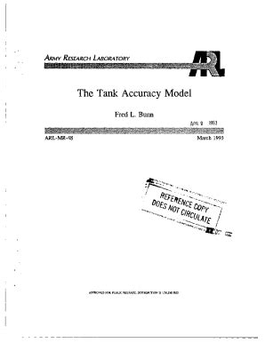 Fillable Online The Tank Accuracy Model This Report Discusses The