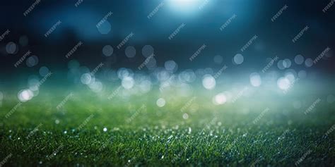 Premium AI Image | soccer field with lights at night