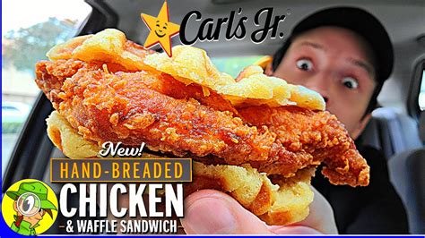 Carl S Jr ® Hand Breaded Chicken And Waffle Sandwich Review ⭐ 🍞🐔🧇🥪 Peep This Out 🕵️‍♂️ Youtube