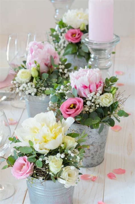 Tischdeko Mit Pfingstrosen Selber Machen Rosa Hochzeit Teil Blumigo