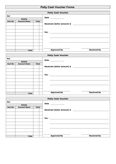 Petty Cash Voucher Forms Printable Pdf Download