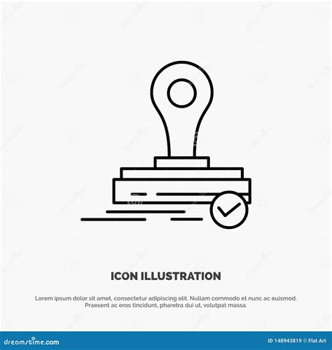 Stamp Clone Press Logo Line Icon Vector Stock Vector Illustration