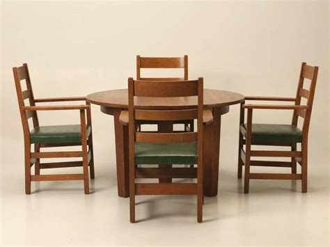 Arts and Craft Dining Table and Chairs in Original Condition at 1stDibs