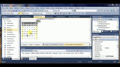 Aspnetcalendar Control In Visual Studio 2010 Youtube